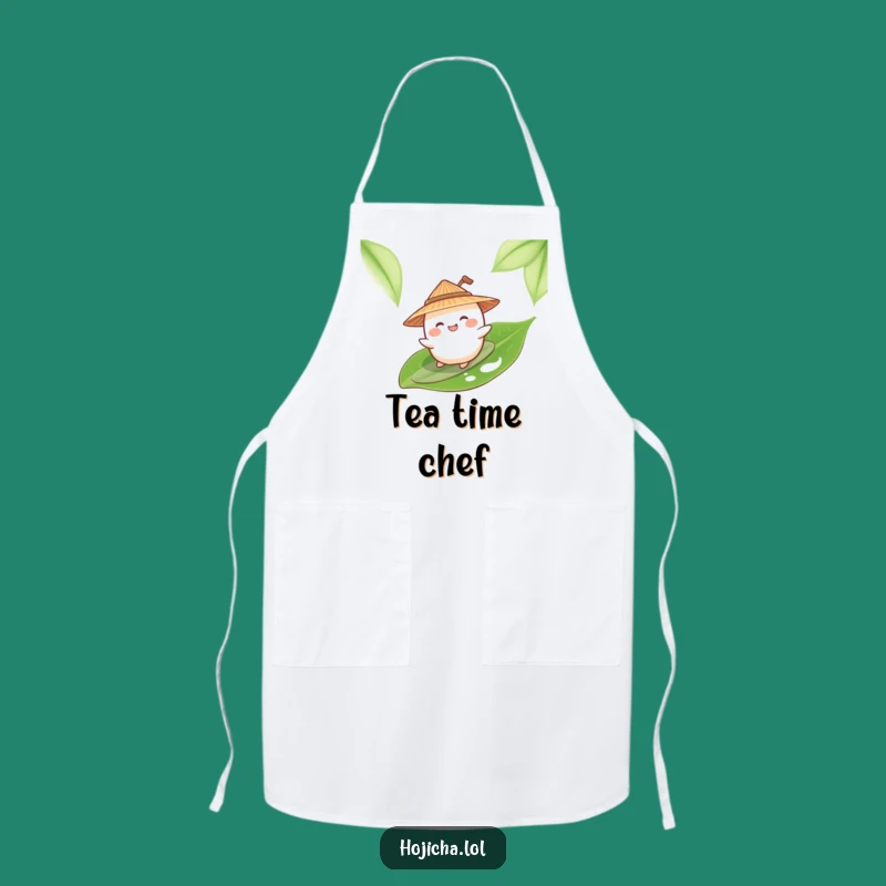 Funny Mochi Surfing Tea Leaf Apron: Serve Up Smiles Beachside