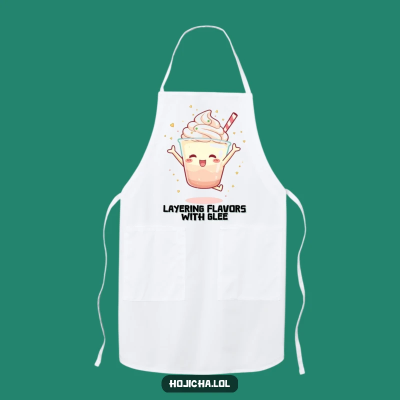 Funny Hojicha Parfait Jump Apron, Sweet Gift for Kitchen Fun