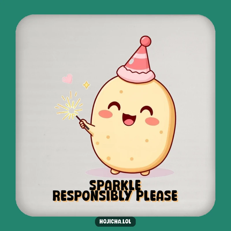 Funny Hojicha Cookie Party Coaster Set, Festive Gift for Table Protection