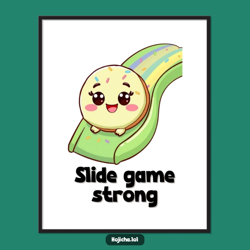 Funny Matcha Cookie Slide Poster: Sweet Wall Art For Cheerful Spaces