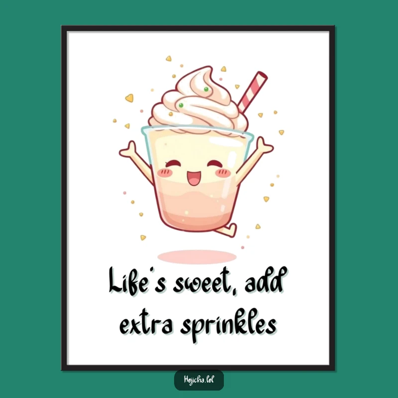 Free Printable Hojicha Parfait Art: Joyful Sprinkles Downloadable Decor for Foodies