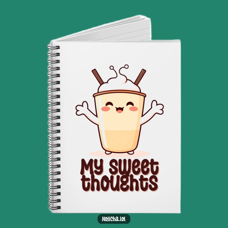 Funny Hojicha Hug Notebook: Jot Down Your Sweet Thoughts