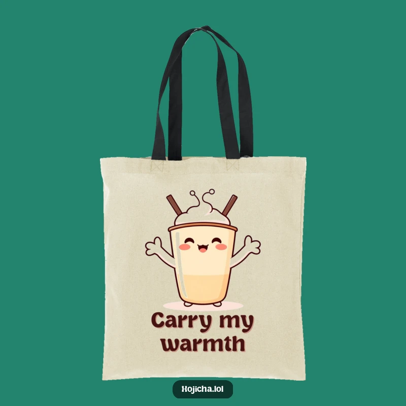 Funny Hojicha Hug Tote Bag: Carry Your Warmth and Smiles